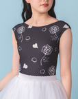Leotard No Sleeve『Rose(black )』