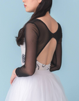 【人気アイテム】Leotard Long Sleeve『Rose(white)』