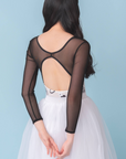 【人気アイテム】Leotard Long Sleeve『Rose(white)』