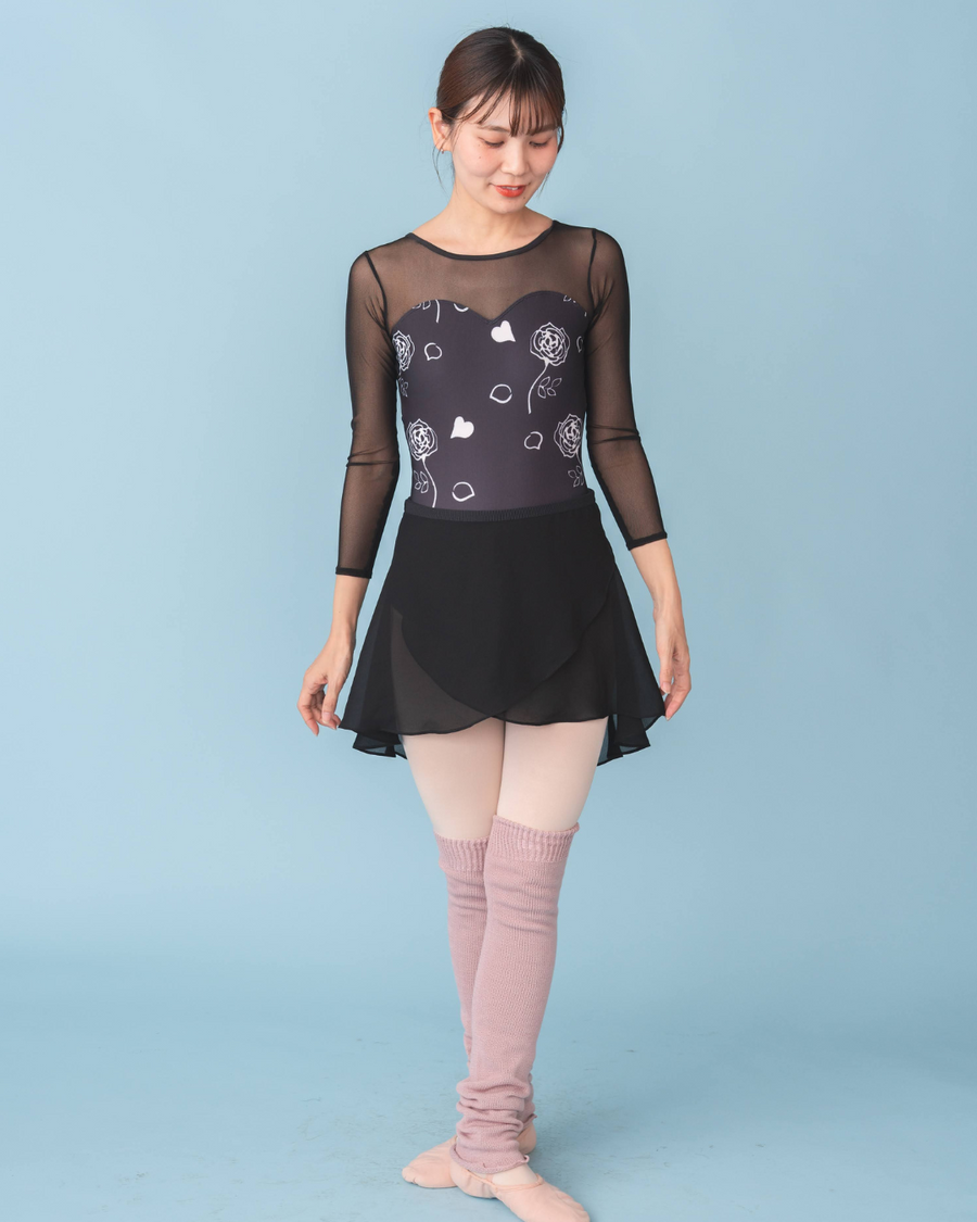 【人気アイテム】Leotard Long Sleeve『Rose（black）』